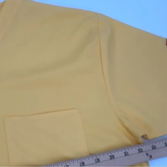3/$15 DICKIES Scrub Top Adult SM Yellow Vneck Short Slv Uniform Workwear-stains - Picture 8 of 12